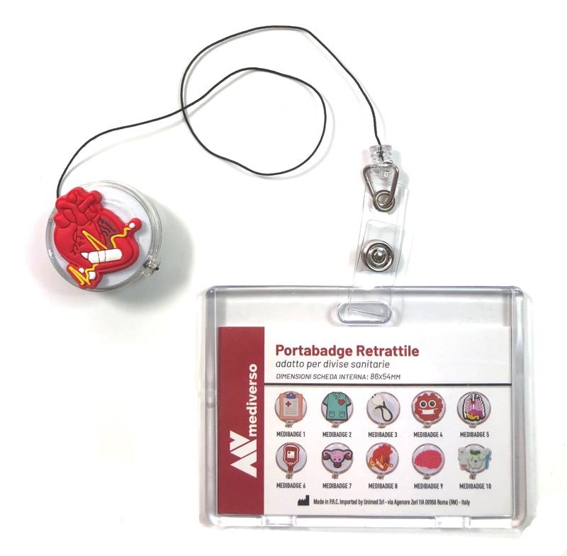 Porta Badge Retrattile adatto per l'utilizzo su divise sanitarie