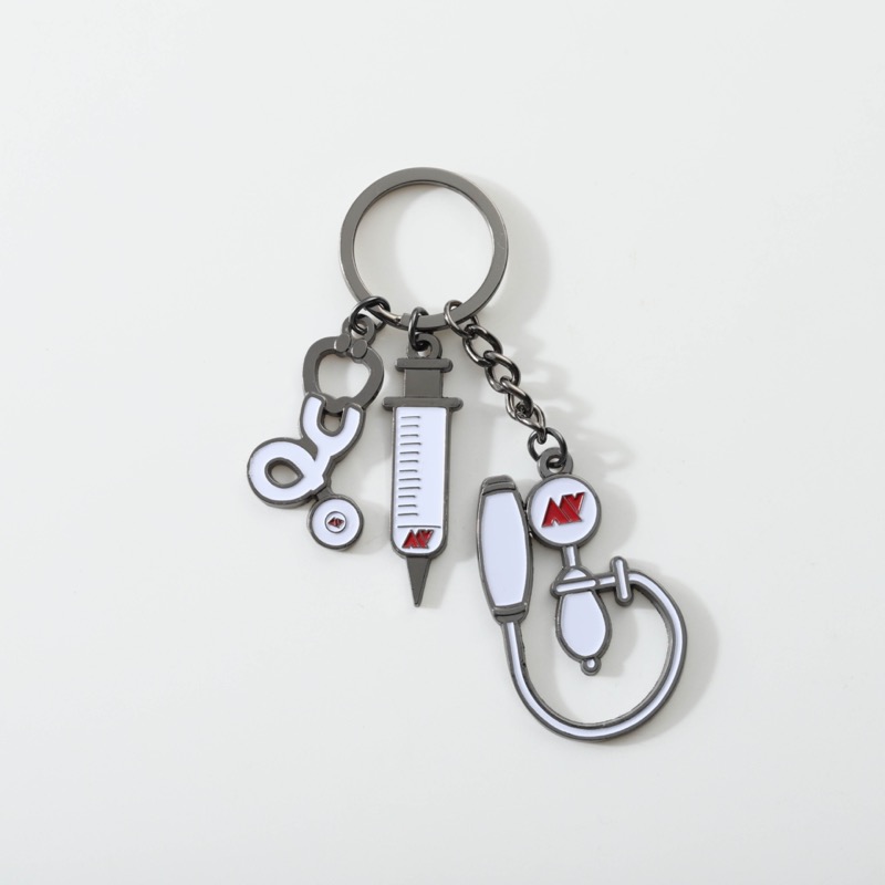 4 Portachiavi Per Infermiera E Medico, Regalo Per Studente Medicina E Personale Sanitario. Design In Lega, Resistenti E Leggeri.